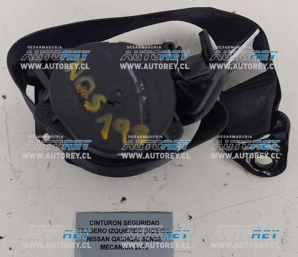 Cinturon Seguridad Trasero Izquierdo (NQS198) Nissan Qashqai Sense Mecánica 2019 $15.000 + IVA