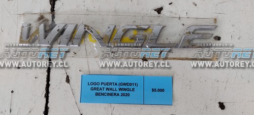 Logo Puerta (GWD011) Great Wall Wingle Bencinera 2020 $5.000 + IVA