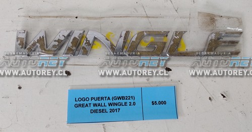 Logo Puerta (GWD221) Great Wall Wingle Bencinera 2020 $5.000 + IVA