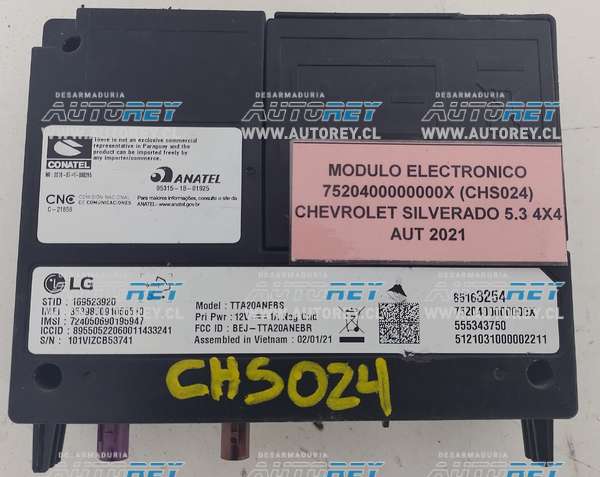 Módulo Electrónico 7520400000000X (CHS024) Chevrolet Silverado 5.3 4×4 AUT 2021 $120.000 + IVA.jpeg