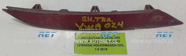 Reflectante Derecho Parachoque Trasero (VWA024) Volkswagen Gol 1.6 2018