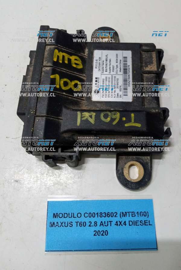 Modulo C000183602 (MTB100) Maxus T60 2.8 AUT 4×4 Diesel 2020