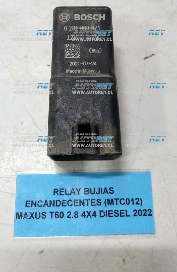 Relay Bujías Encandecentes (MTC012) Maxus T60 2.8 4×4 Diesel 2022
